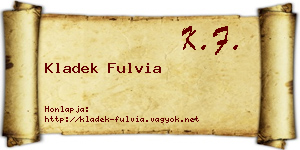 Kladek Fulvia névjegykártya